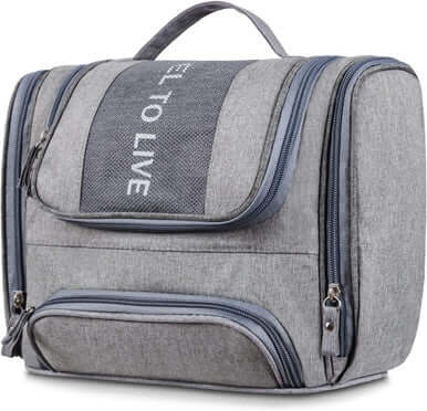 Travel Toiletry Bag with Hanging Hook