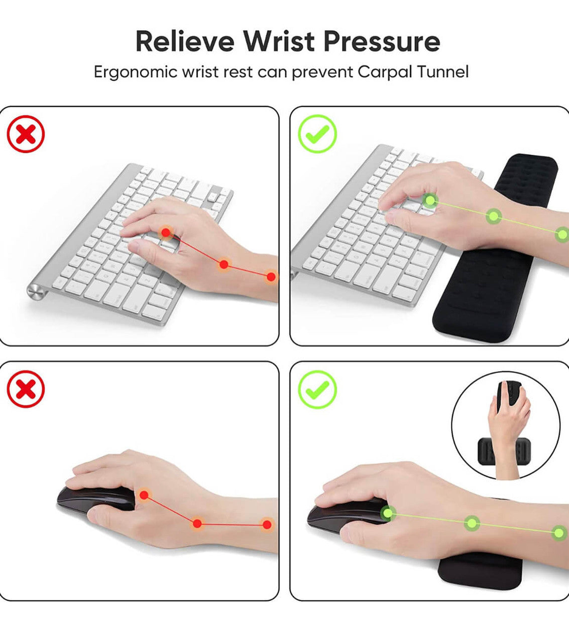 Memory Foam Keyboard Wrist Rest Set - Buyrouth
