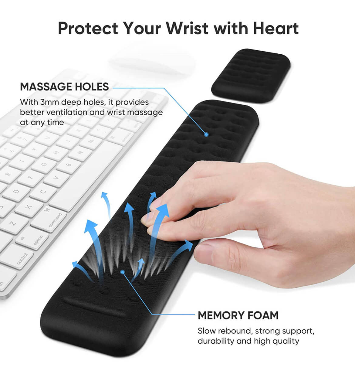 Memory Foam Keyboard Wrist Rest Set - Buyrouth