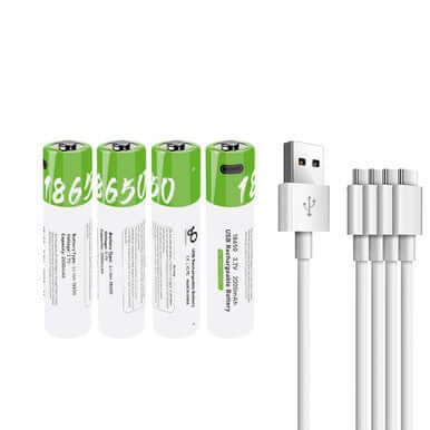 USB C Rechargeable 18650 Lithium Batteries