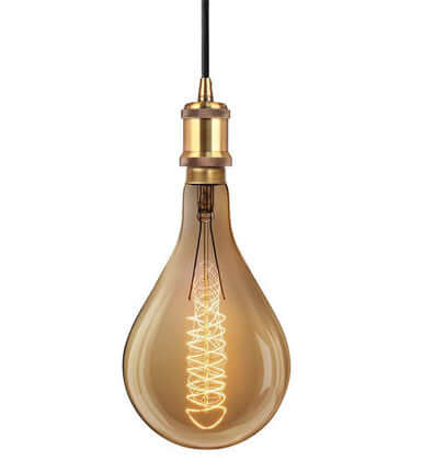 Oversized LED Filament Dimmable Amber Light Bulb #PS52