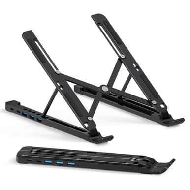 Portable Folding Laptop Stand with USB C Docking Station