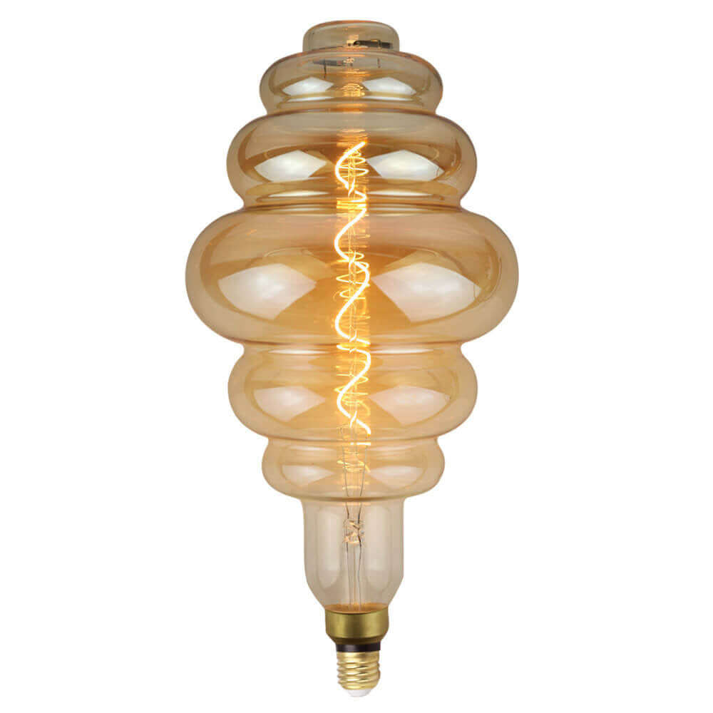 Oversized LED Filament Dimmable Amber Light Bulb #HoneyComb