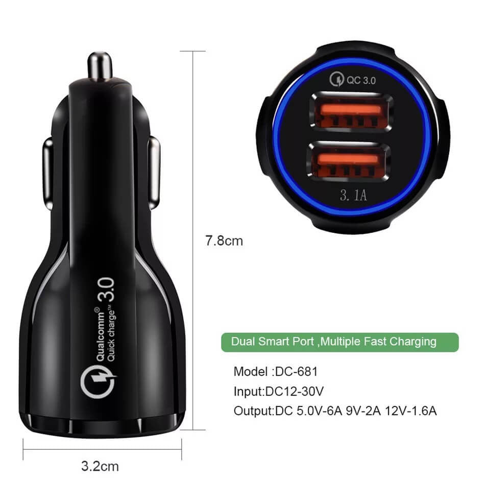 OEM 3.1A Dual Port Car Fast Charger - Buyrouth