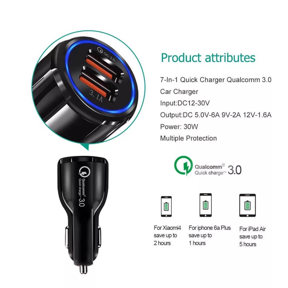 OEM 3.1A Dual Port Car Fast Charger - Buyrouth