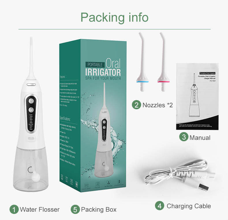 Rechargeable Water Flosser Full Oral Teeth Cleaner - Buyrouth