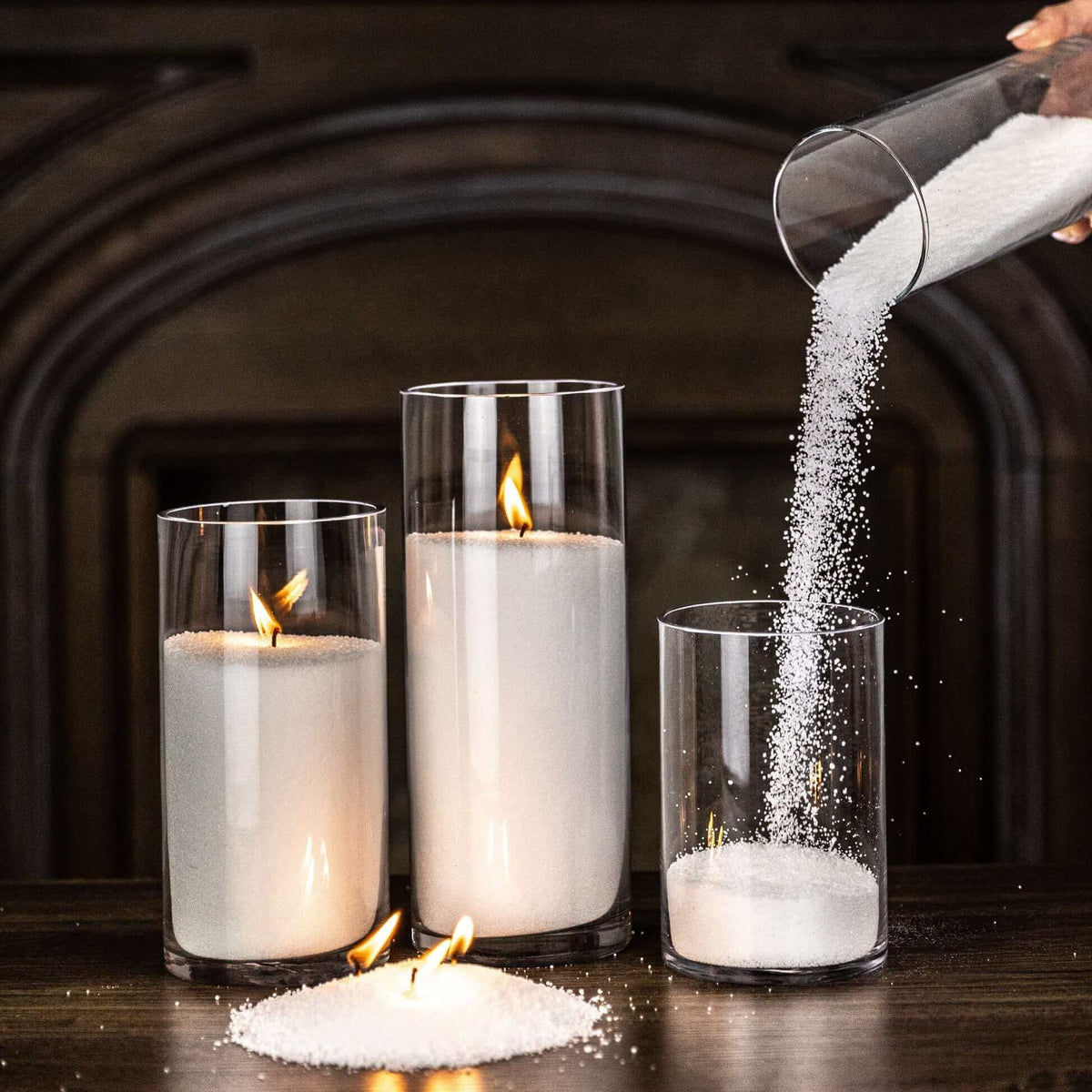 Buyrouth Pearled Sand Wax Candle Powder with wicks for making a powder candle