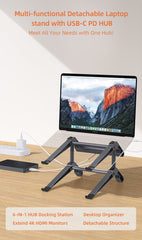 Multifunctional Laptop Stand with 6-in-1 Docking Station #C19U