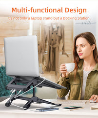 Multifunctional Laptop Stand with 6-in-1 Docking Station #C19U