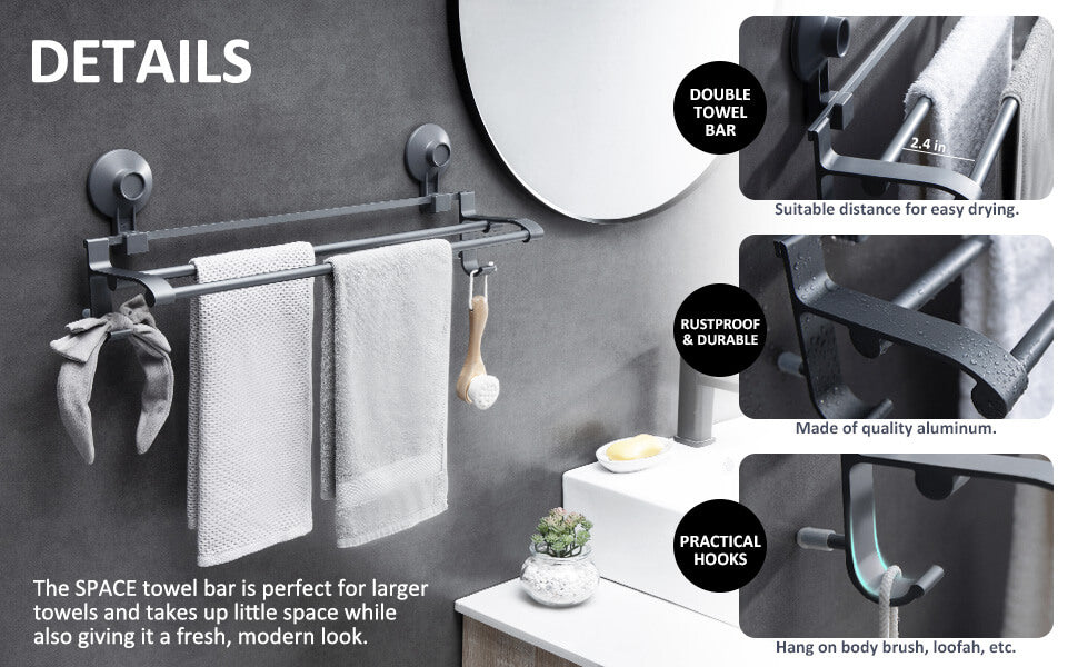 TAILI Space3.0 Heavy Duty Suction Towel Bar #AW838 – view 9