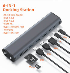 Multifunctional Laptop Stand with 6-in-1 Docking Station #C19U