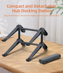 Multifunctional Laptop Stand with 6-in-1 Docking Station #C19U