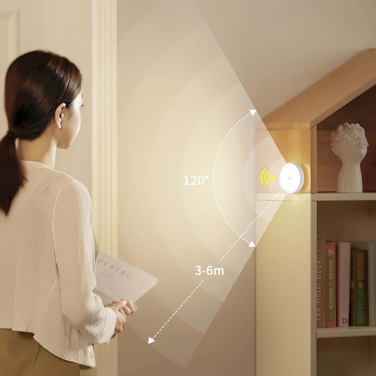 Rechargeable Round Motion Sensor 3 Mode Light – view 3