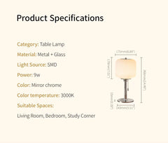 Aisilan Mirror Chrome Glazed Glass Table Lamp #LD061a