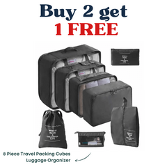 Buy 2 Get 1 Free 8 Piece Travel Packing Cubes Luggage Organizer Bundle