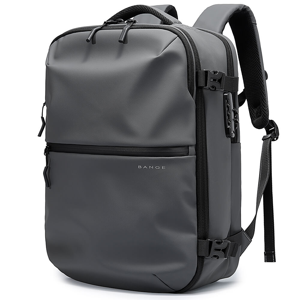 BANGE Anti-Theft Travel Laptop Backpack #7875 – Grey