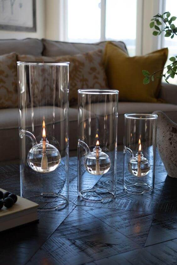 Glass Oil Candle Lamp