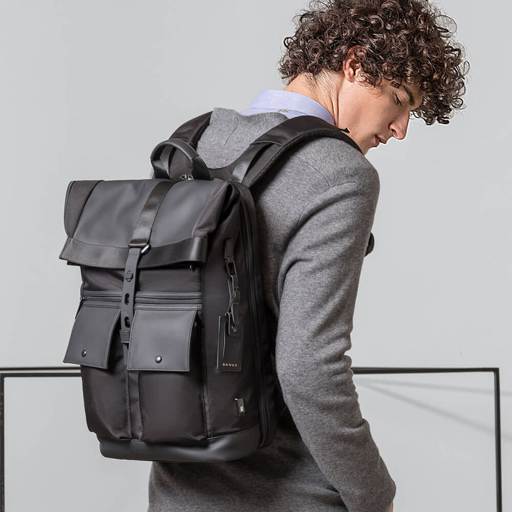 BANGE Multi Compartment Water Resistant Business Backpack #G65 – view 4