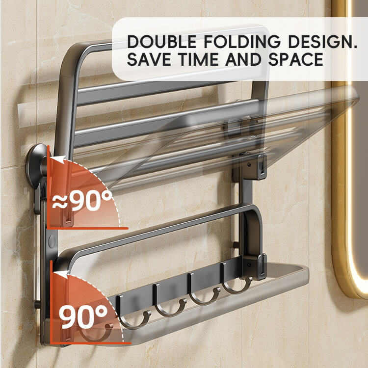 TAILI Space3.0 Double Folding Bath Towel Holder #AW837 – view 5