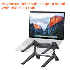 Multifunctional Laptop Stand with 6-in-1 Docking Station #C19U