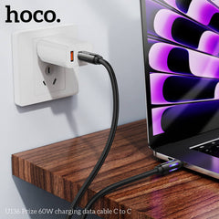 Hoco 60W Zinc Alloy USB C to USB C Cable #U136