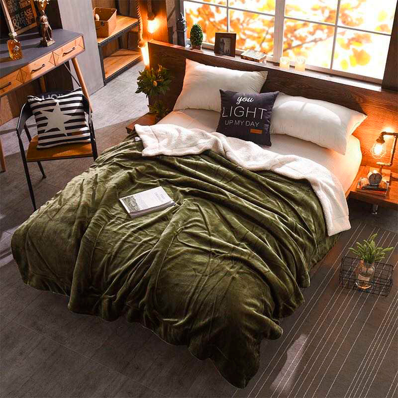 Sherpa Fleece Blanket – Green