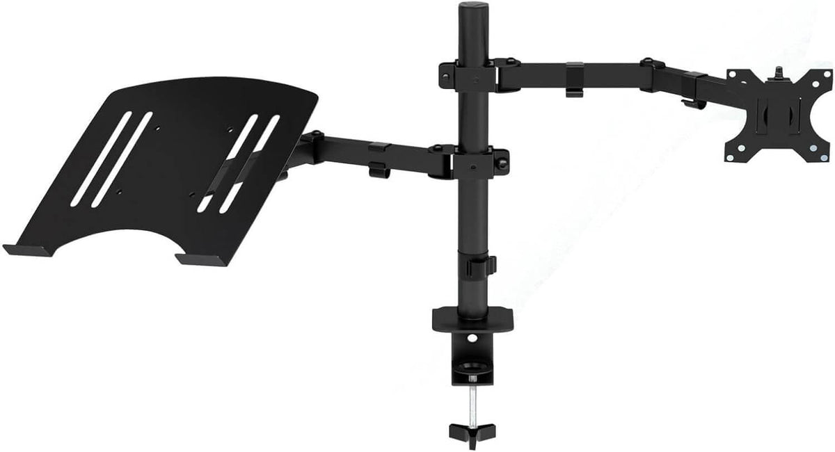 Adjustable Single & Dual Arm Monitor Desk Mount – Single Arm + Stand #MX19-124PT