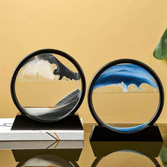 3D Moving Sand Art Picture in Motion Round Glass