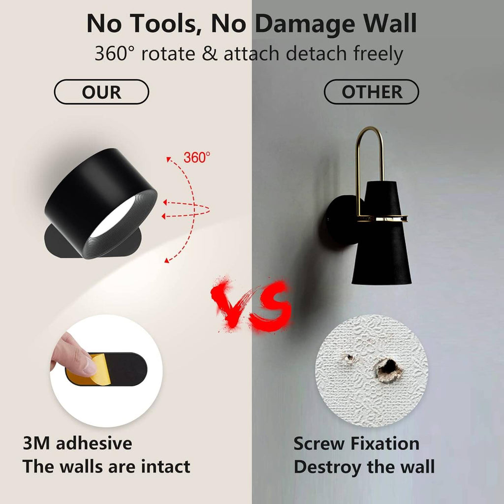 Rechargeable Cordless Rotatable Wall Light – view 3