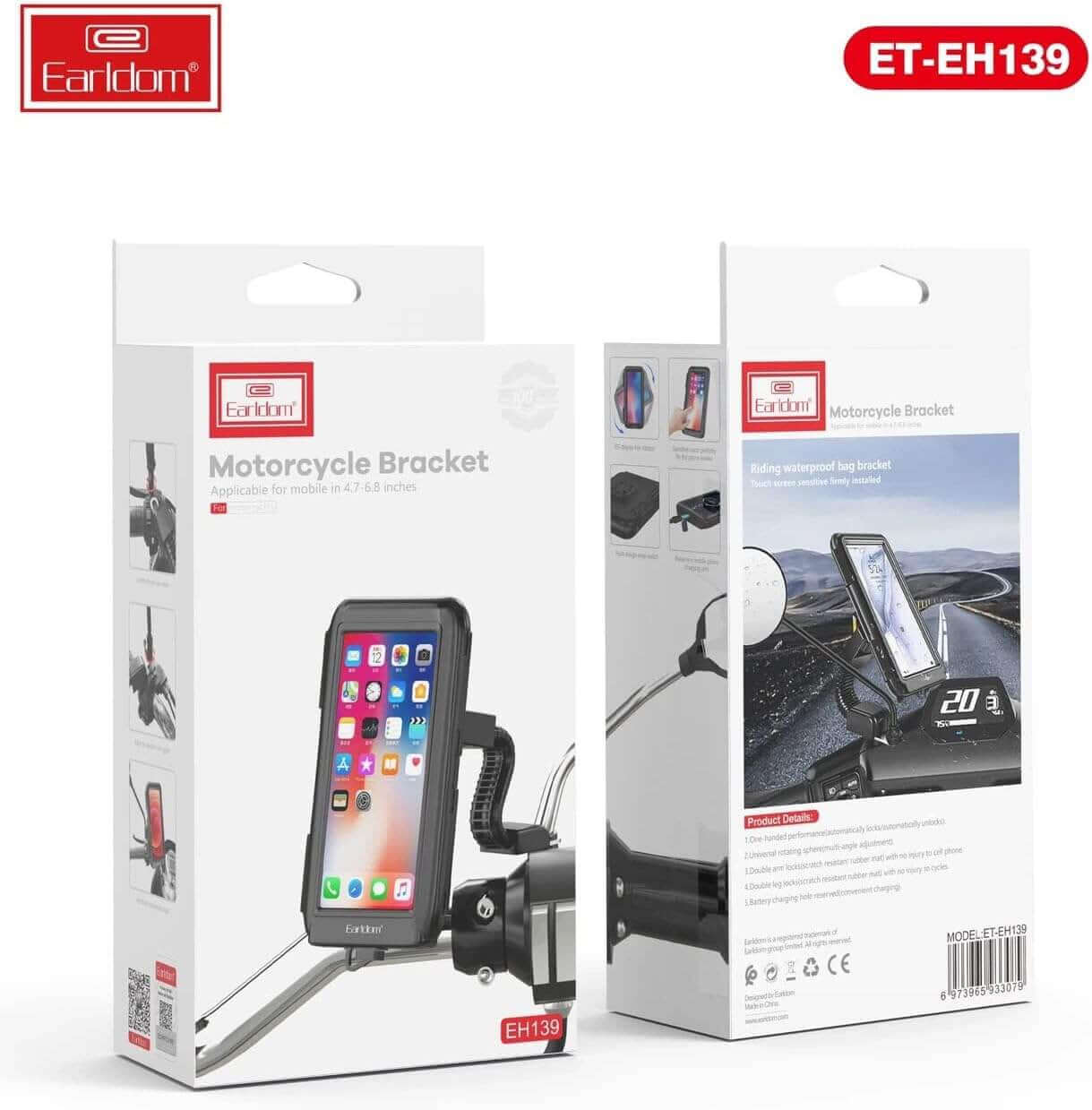 Earldom Motorcycle Bracket Waterproof Phone Holder #EH139 - Buyrouth