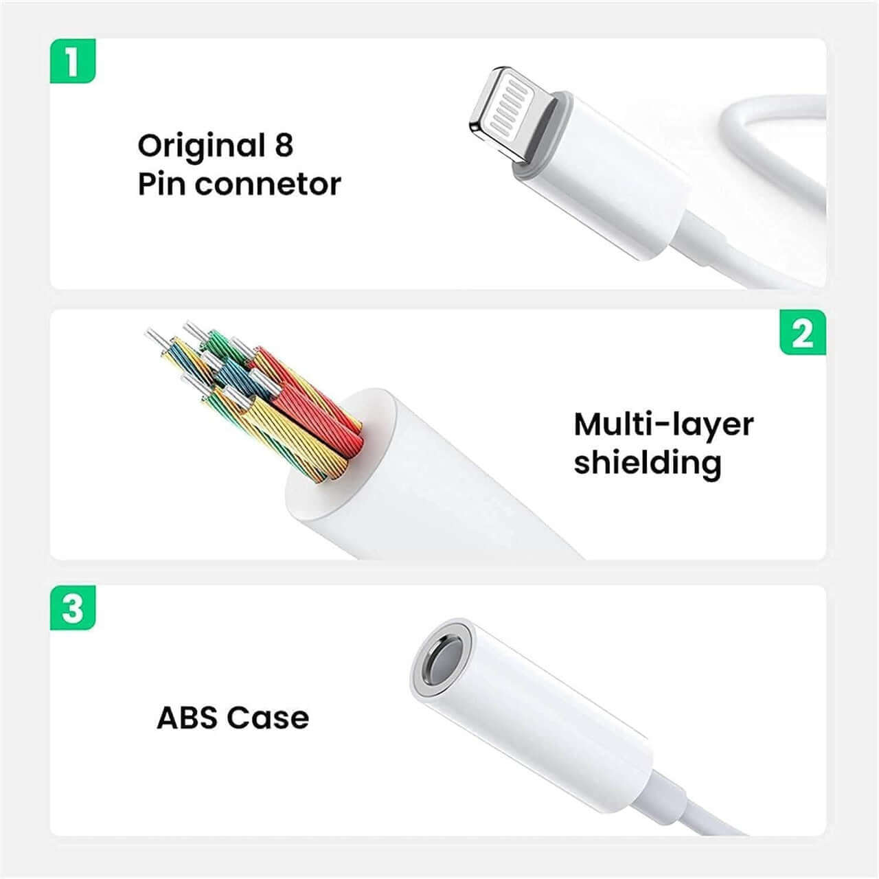 Earldom Lightning to 3.5mm AUX Adapter #OT49 - Buyrouth