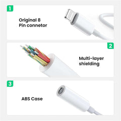 Earldom Lightning to 3.5mm AUX Adapter #OT49 - Buyrouth