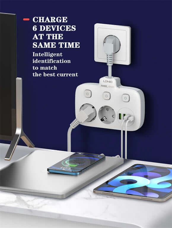 LDNIO 2 Outlets Portable Electrical Extension Socket #SE2435 – view 5