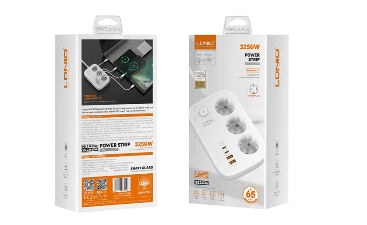 LDNIO 3 Outlets 4 USB 3250W Power Strip #SE3436 – view 10