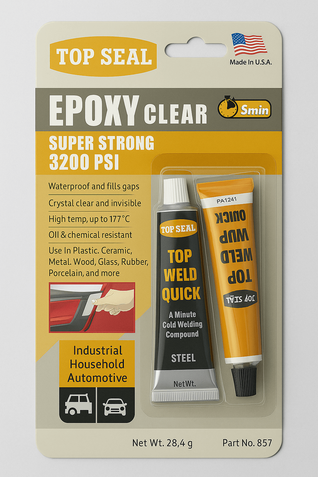TOP SEAL Super Strong Clear Epoxy Adhesive #857