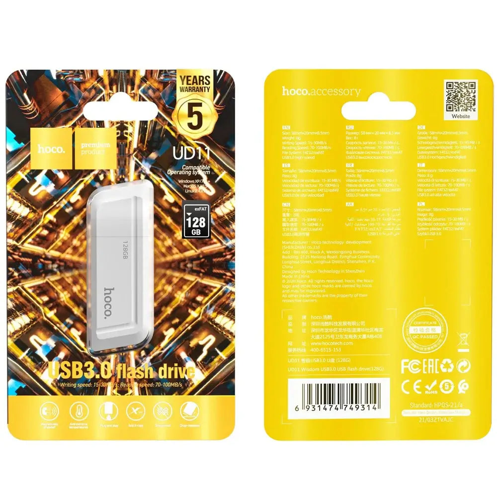 Hoco USB3.0 Flash Drive #UD11 – 128gb