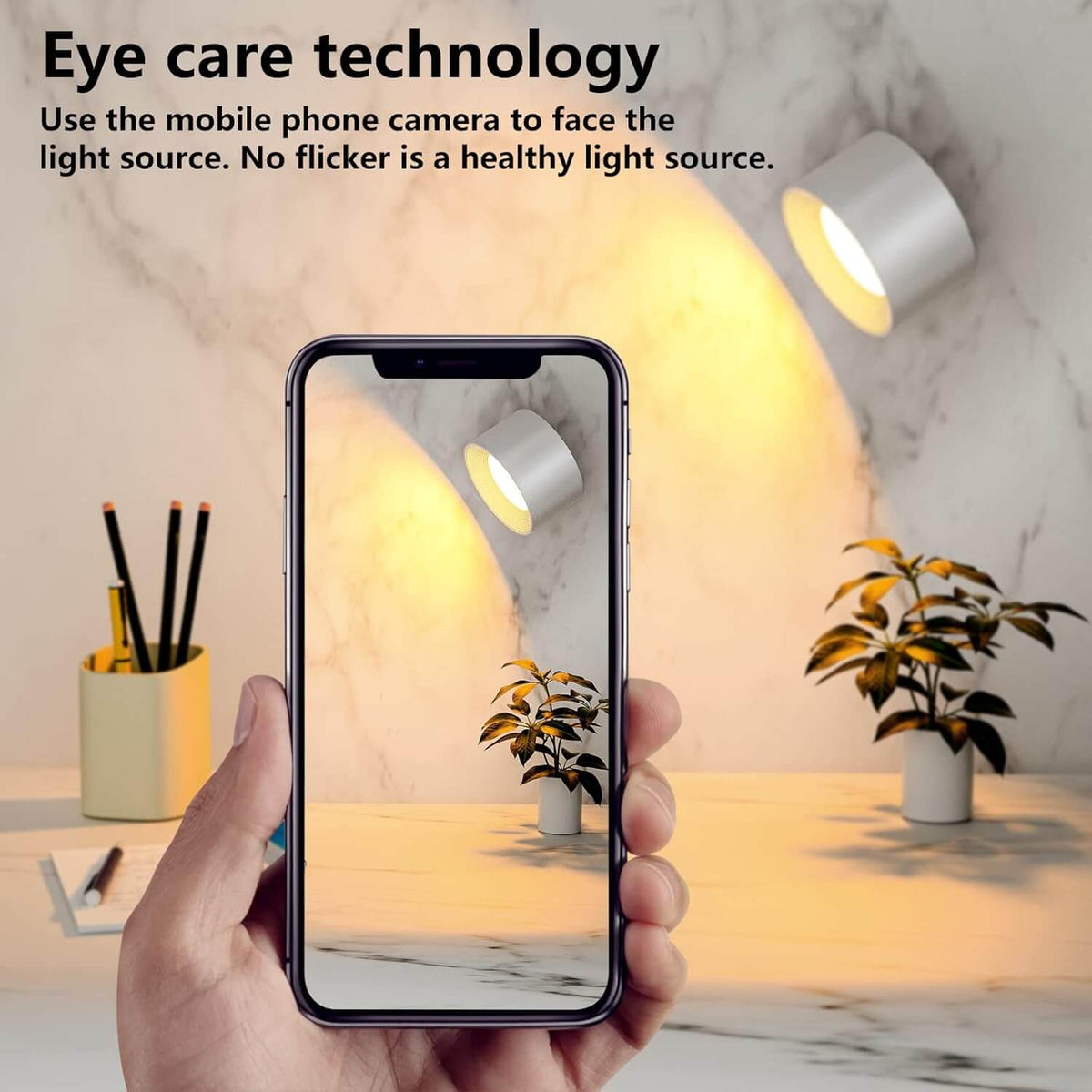 Rechargeable Cordless Rotatable Wall Light – White