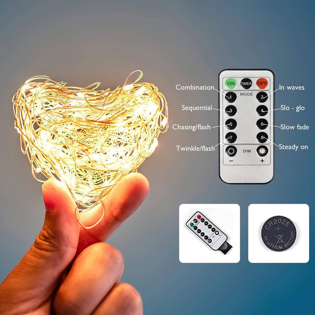 Waterproof IP65 LED Fairy String Lights Battery Operated with Remote – view 5