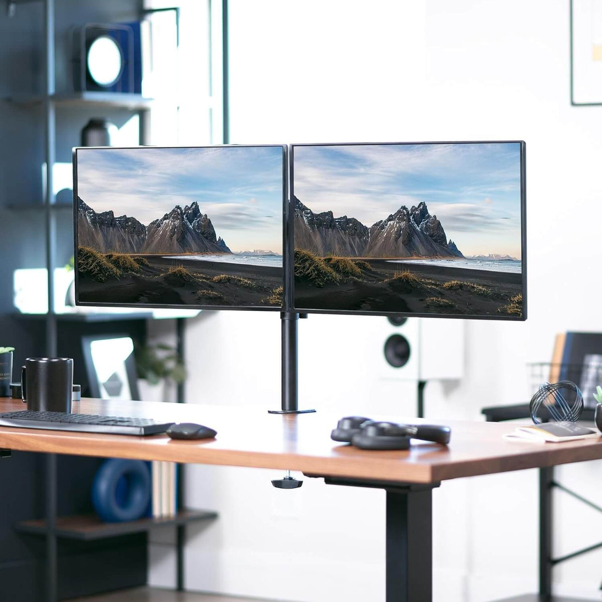 Adjustable Single & Dual Arm Monitor Desk Mount – view 7