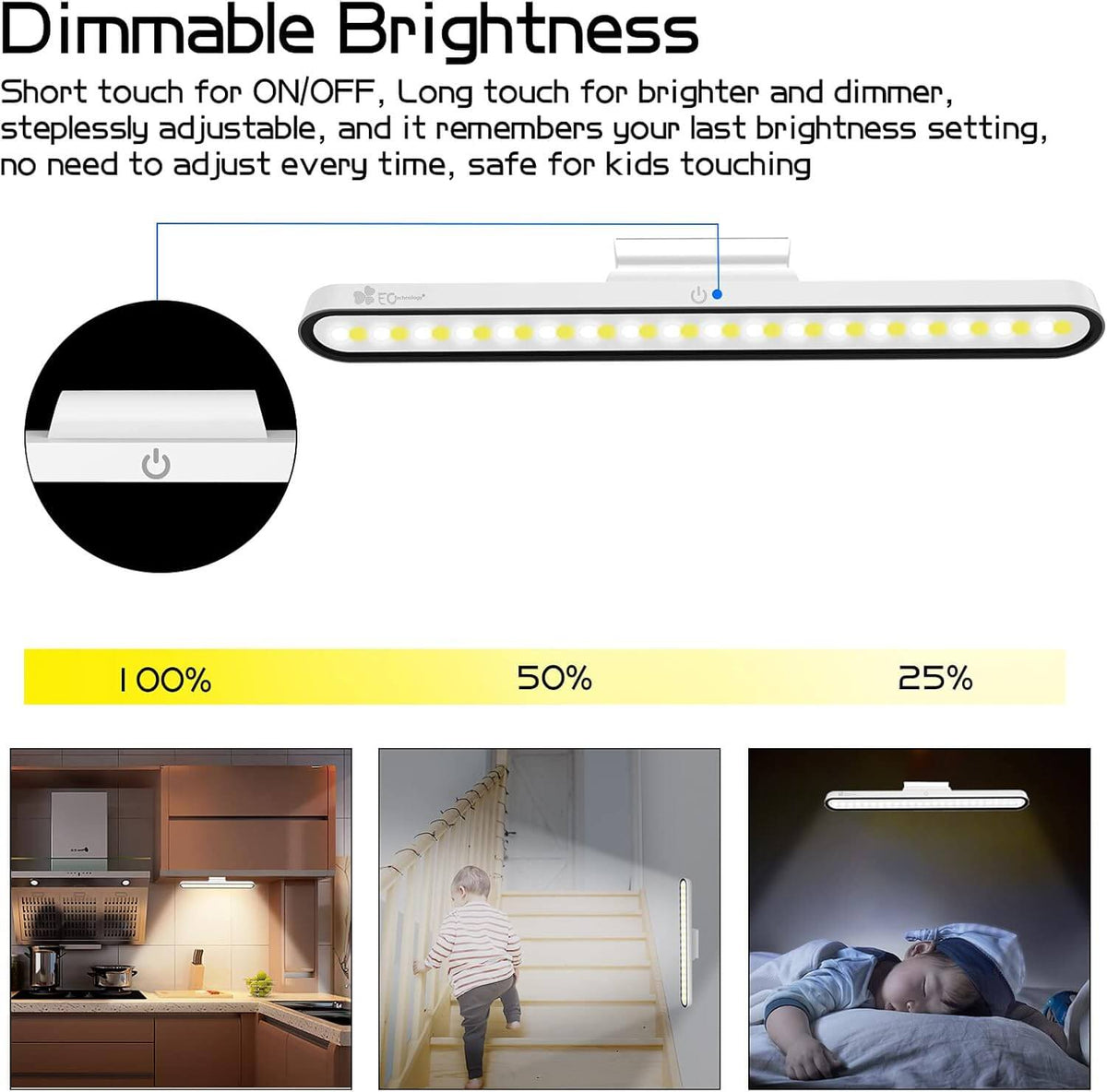 Dimmable Touch LED Magnetic Rechargeable Wall Light – view 5