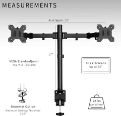 Adjustable Single & Dual Arm Monitor Desk Mount