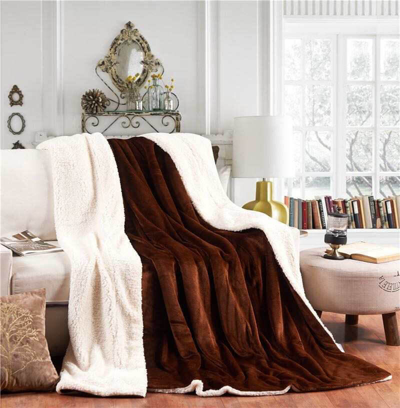 Sherpa Fleece Blanket – Brown