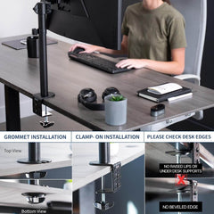 Adjustable Single & Dual Arm Monitor Desk Mount