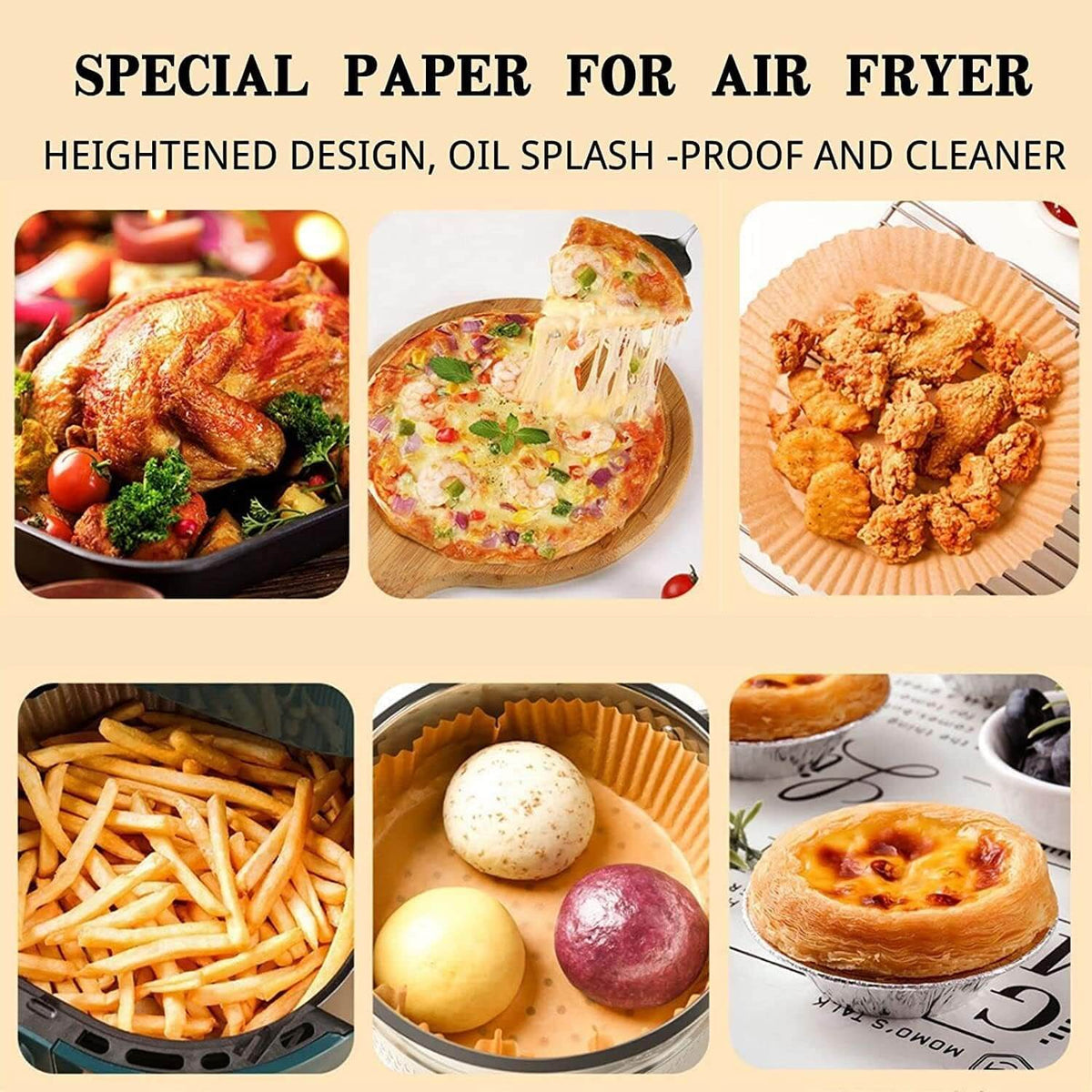 Air Fryer Square Disposable Paper Liners (Pack of 100) – view 7