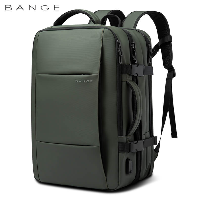 BANGE 45L Expandable Weekender Travel Backpack #1908D – Green