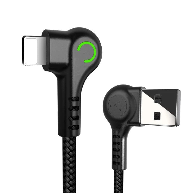 90° Lightning Cable with LED Light