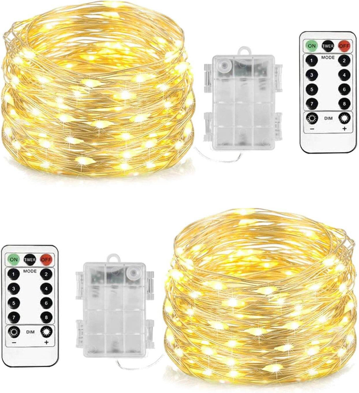 Waterproof IP65 LED Fairy String Lights Battery Operated with Remote – 10 Meters