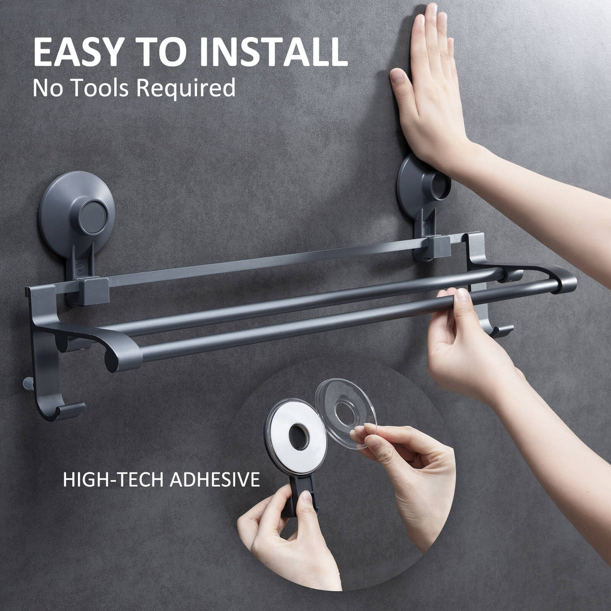 TAILI Space3.0 Heavy Duty Suction Towel Bar #AW838 – view 14