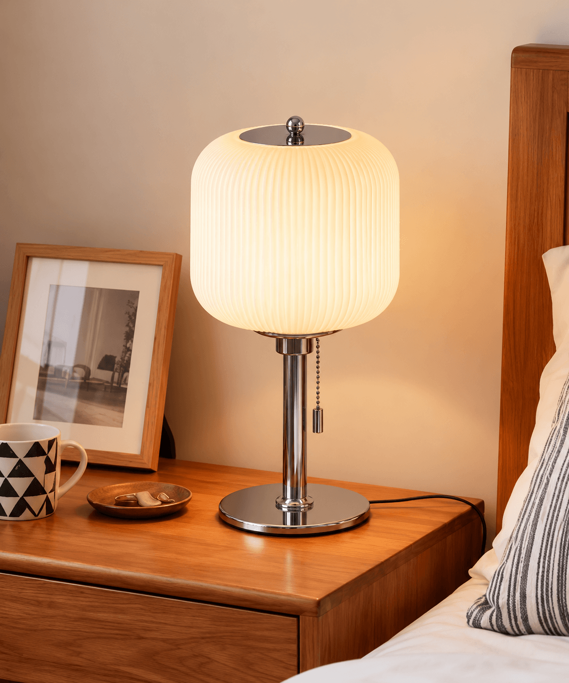 Aisilan Mirror Chrome Glazed Glass Table Lamp #LD061a