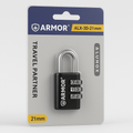 ARMOR 21mm Combination Travel Padlock #ALX3D21